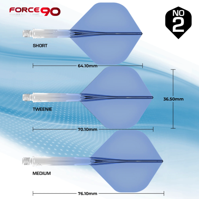 Mission Force 90 Moulded Flight & Shaft System Blau/Transparent - Standard No2